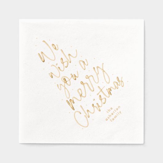 Wij wensen u een vrolijk kerstfeest folie servetten (Voorkant)