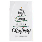 Wij wensen u een vrolijk kerstfeest gepersonalisee klein cadeauzakje (Achterkant)