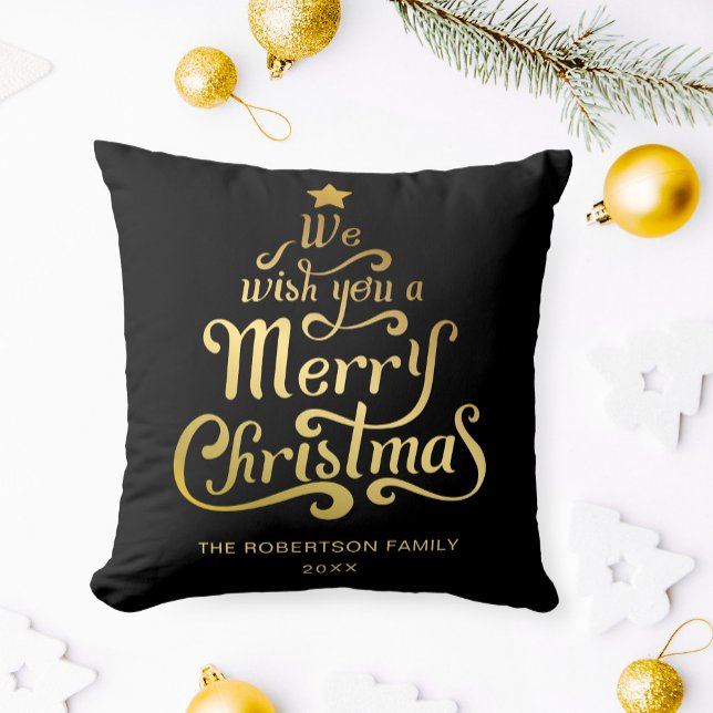 Wij wensen u een vrolijk kerstfeest gepersonalisee kussen (Creator heeft geüpload)