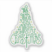 Wij wensen u een vrolijk kerstfeest, handbeletteri sticker (Voorkant)