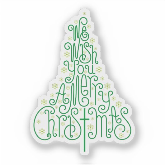 Wij wensen u een vrolijk kerstfeest, handbeletteri sticker (Voorkant)