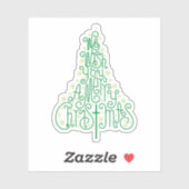 Wij wensen u een vrolijk kerstfeest, handbeletteri sticker (Vel)