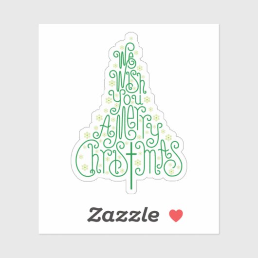 Wij wensen u een vrolijk kerstfeest, handbeletteri sticker (Vel)