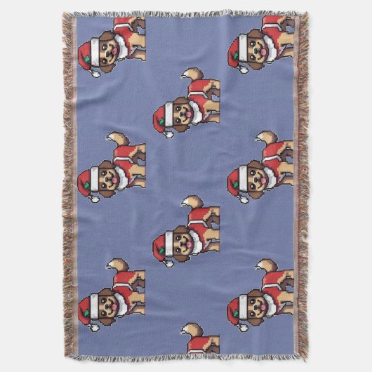 Wij wensen u een vrolijk kerstfeest met schattige  deken (Voorkant Verticaal)