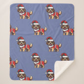 Wij wensen u een vrolijk kerstfeest met schattige  sherpa deken (Voorkant)