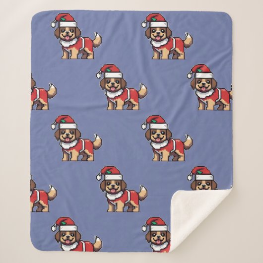 Wij wensen u een vrolijk kerstfeest met schattige  sherpa deken (Voorkant)