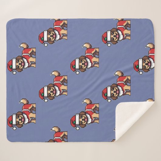 Wij wensen u een vrolijk kerstfeest met schattige  sherpa deken (Voorkant (horizontaal))