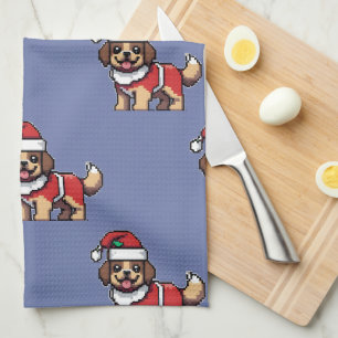 Wij wensen u een vrolijk kerstfeest met schattige theedoek