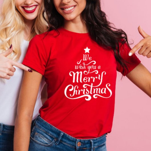 Wij wensen u een Vrolijk kerstfeest Red Women's T-shirt