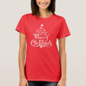 Wij wensen u een Vrolijk kerstfeest Red Women's T-shirt (Voorkant)