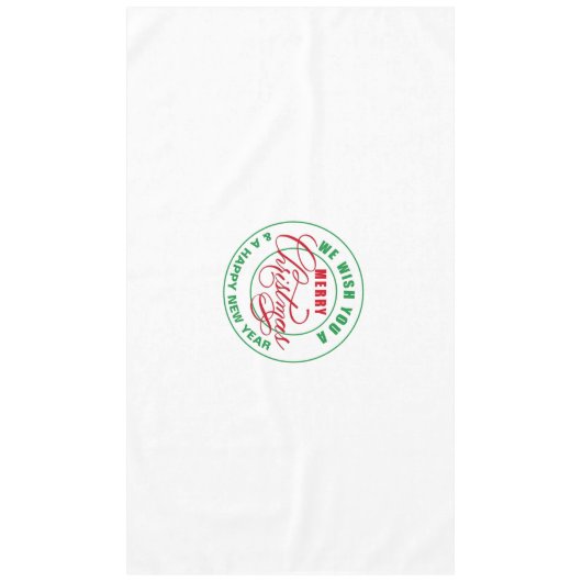 Wij wensen u een vrolijk kerstfeest rood en groen tafelkleed (Voorkant)