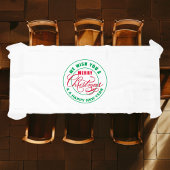 Wij wensen u een vrolijk kerstfeest rood en groen tafelkleed