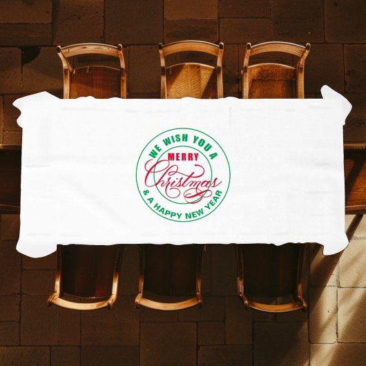 Wij wensen u een vrolijk kerstfeest rood en groen tafelkleed