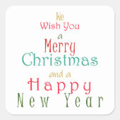 "Wij wensen u een vrolijk kerstfeest" Vierkante Sticker (Voorkant)