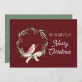 Wij wensen u een vrolijk kerstfeest Waterverf Feestdagenkaart (Voorkant / Achterkant)