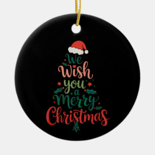 Wij wensen u een vrolijk kerstfeest Xmas kerstman Keramisch Ornament
