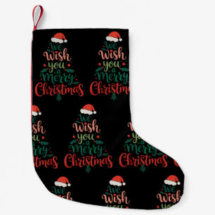 Wij wensen u een vrolijk Kerstfeest Xmas Kerstman Kleine Kerstsok