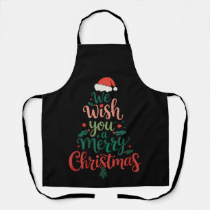 Wij wensen u een vrolijk kerstfeest Xmas kerstmann Schort