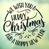 Wij wensen u een vrolijk Kerstfeest Zakelijk Raamsticker (Vel 3)