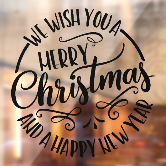 Wij wensen u een vrolijk Kerstfeest Zakelijk Raamsticker (Vel 2)