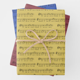 Wij wensen u een vrolijk kerstlied inpakpapier vel