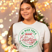 Wij wensen u een vrolijk kerstrood en groen T-Shir T-shirt