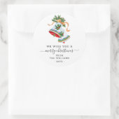 Wij wensen u een vrolijk kerstscript Bells Custom Ronde Sticker (Tas)