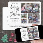 Wij wensen u een vrolijk kerstscript fotocollage feestdagenkaart<br><div class="desc">Verstuur stijlvolle, vrolijke groeten en deel zes van je favoriete afbeeldingen met een unieke aangepaste fotocollage-vakantiekaart. Alle tekst op deze sjabloon is eenvoudig te personaliseren om alle formuleringen op te nemen, zoals Prettige feestdagen, seizoengroeten, nieuwjaarschaafjes, enz. De boodschap die luidt: "Wij wensen u een prettig kerstfeest en een gelukkig nieuwjaar"...</div>