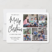 Wij wensen u een vrolijk kerstscript fotocollage feestdagenkaart (Voorkant)