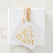 Wij wensen u een vrolijk kerstscript goud bedankjes labels (Met doos)