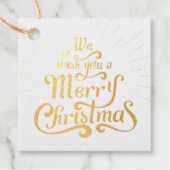 Wij wensen u een vrolijk kerstscript goud bedankjes labels (Voorkant)
