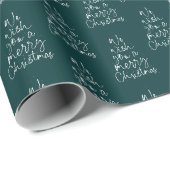 Wij wensen u een vrolijke donkergroene kerstvakant cadeaupapier (Rol Hoek)