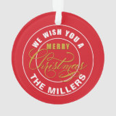 Wij wensen u een vrolijke kerst aangepaste naam ornament (achterkant)