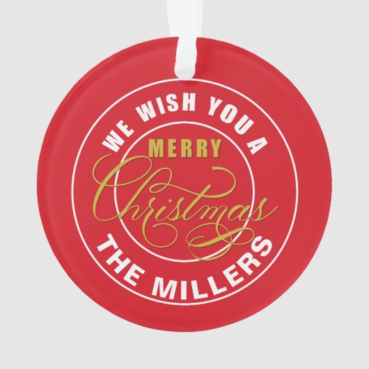Wij wensen u een vrolijke kerst aangepaste naam ornament (achterkant)