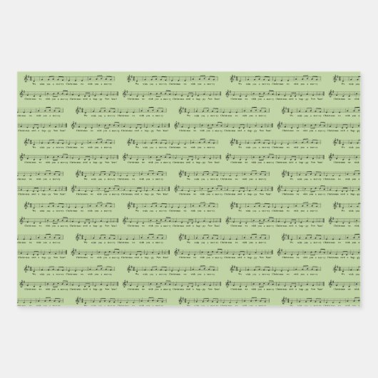 Wij wensen u een vrolijke kerst heldere musical inpakpapier vel (Voorkant 3)