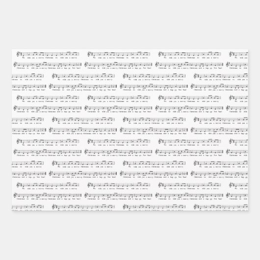 Wij wensen u een vrolijke kerst heldere musical inpakpapier vel (Voorkant)