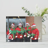 Wij wensen u een vrolijke kerst muziek zangeres Ca Feestdagenkaart (Staand voorkant)