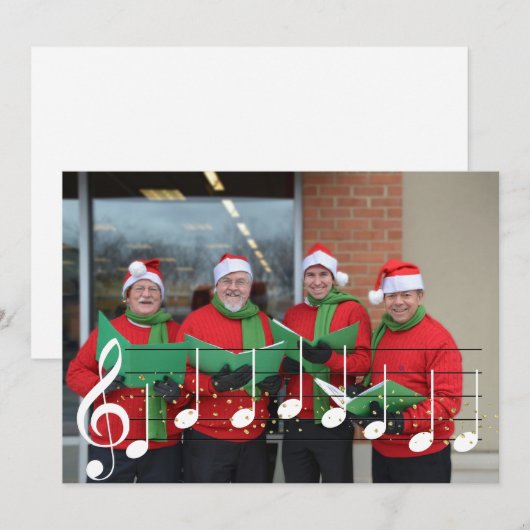 Wij wensen u een vrolijke kerst muziek zangeres Ca Feestdagenkaart (Voorkant / Achterkant)