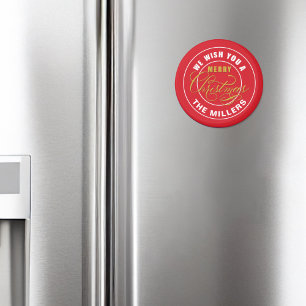 Wij wensen u een vrolijke kerst rode aangepaste na magneet