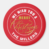 Wij wensen u een vrolijke kerst rode aangepaste na magneet (Voorkant)