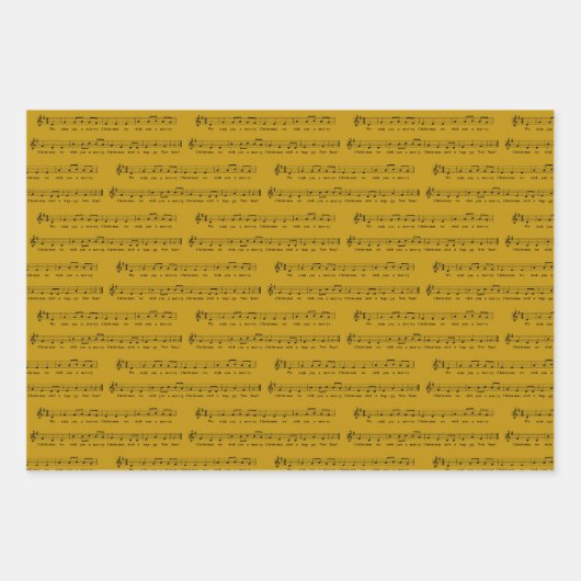 Wij wensen u een vrolijke kerst traditionele music inpakpapier vel (Voorkant 3)