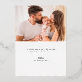 Wij wensen u een vrolijke kerstboom familie foto folie feestdagenkaart (Achterkant)