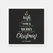 Wij wensen u een vrolijke kerstboom gepersonalisee servet (Voorkant)