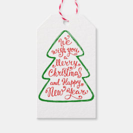 Wij wensen u een vrolijke kerstboom groeten cadeaulabel