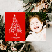 Wij wensen u een vrolijke kerstboom naam en foto feestdagenkaart