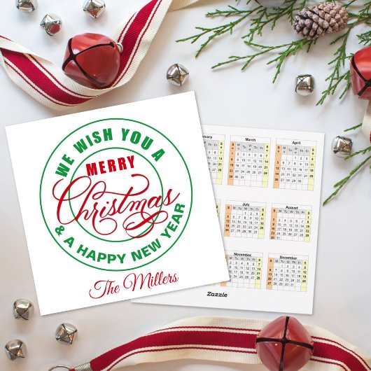 Wij wensen u een vrolijke kerstkalender feestdagenkaart