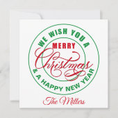 Wij wensen u een vrolijke kerstkalender feestdagenkaart (Voorkant)