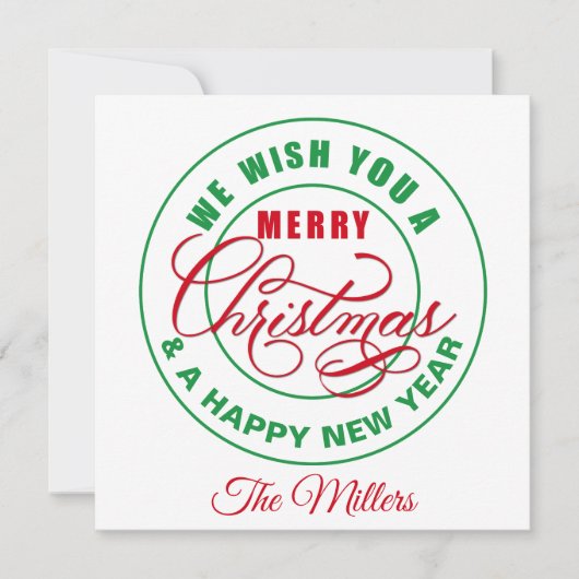 Wij wensen u een vrolijke kerstkalender feestdagenkaart (Voorkant)