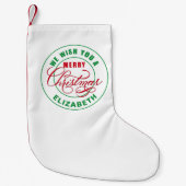 Wij wensen u een vrolijke kerstnaam kleine kerstsok (Voorkant)