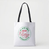 Wij wensen u een vrolijke kerstnaam tote bag (Voorkant)